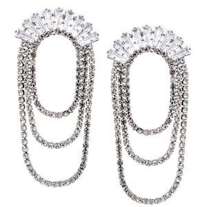 Elegant Silver Drop Earrings M505